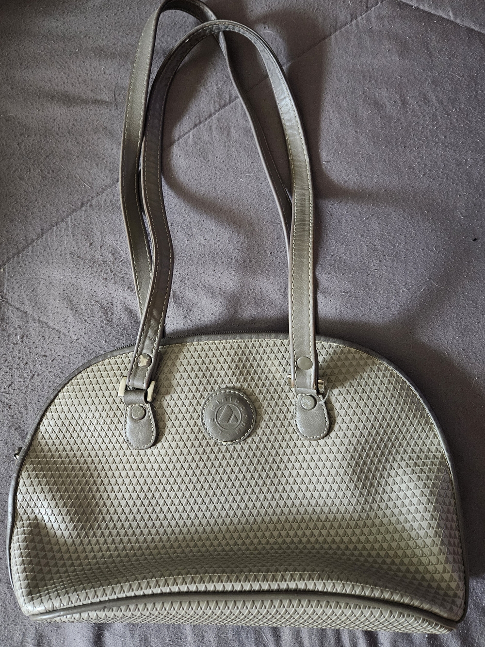 Liz Claiborne Textured Dome Shoulder Bag in Light Olive